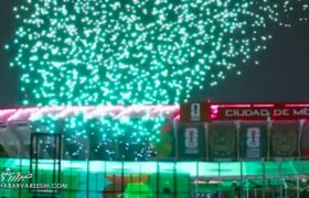 تمرین افتتاحیه جام جهانی با صدها پهپاد نورانی + عکس