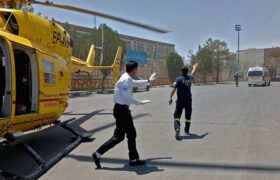 انتقال هوایی مادر باردار و بیمار قلبی در مراسم تشییع