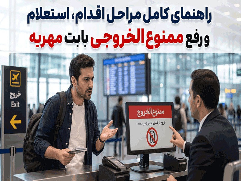 ممنوع الخروجی مهریه؛ راهنمای کامل مراحل اقدام، استعلام و رفع ممنوع‌الخروجی